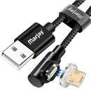 Marjay 3A Micro USB Type C LED Light Fast Charging Elbow Data Cable For Huawei P30 Pro Mate 30 Xiaomi 9 Pro Redmi 7A Redmi 6Pro OUKITEL Y4800