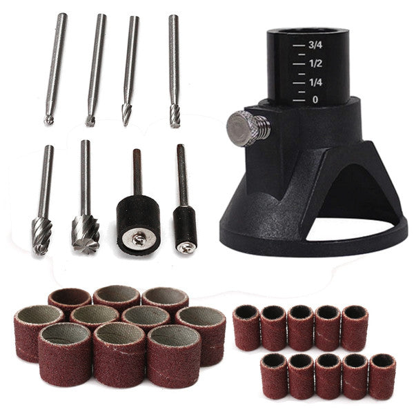 29pcs Drill Carving Positioner Locator with Sanding Bands and Rotary Burr  for Rotary Tool