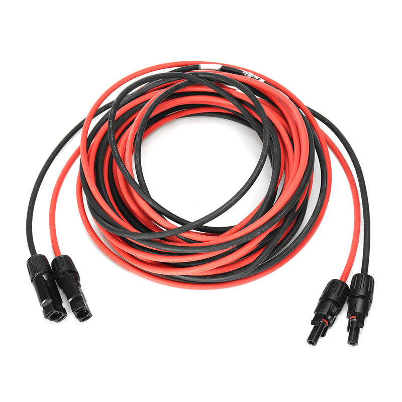 1 Pair Black + Red 14 AWG Solar Panel Extension Cable Wire MC4 Connector 9/8/5m