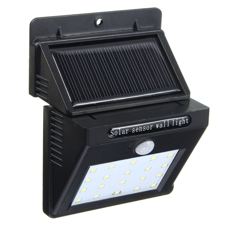 Solar Power 20 LED PIR Motion Sensor Wall Light Waterproof Outdoor Lamp