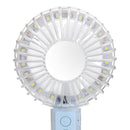 2 In 1 USB Rechargeable Mini Handheld Fan Small Desk Personal Portable Fan Table Fan Mirror Cooling Electric Fan Supplementary Light Function