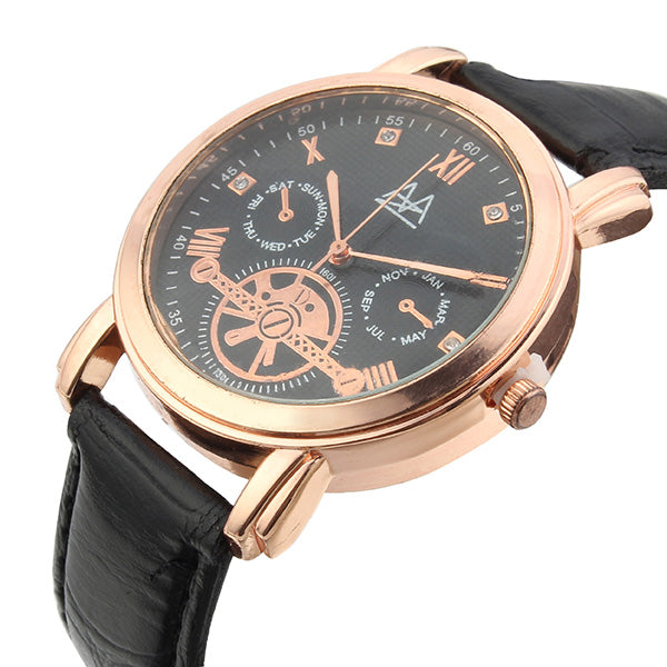 ZUIMEIER Fashionable Urban Men Gold Dial Analog Watch