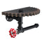 Retro Industrial Iron Pipe Bracket Toilet Paper Holder Roller Wood Gear Mounted Wall Shelf