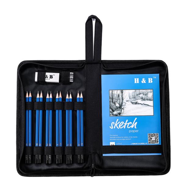 H&B HB-BSA16 Sketch Wood Pencil Set For Student Study In School
