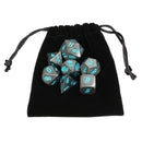 Antique Metal 7 Pcs Multisided Dice Heavy Metal Polyhedral Dices Set w/ Bag