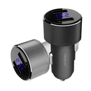 ROCK Sitor 3.4A LED Real-time Monitor Dual USB Fast Car Charger For Mobile Phone Tablet Camera