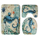 Bathroom Toilet Camping Mat Set Non Slip Carpet Rug PVC Seat Cover Cushion Home Decorations