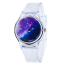 Deffrun Transparent Unique Style Student Wrist Watch Silicone Watch Band Quartz Watch