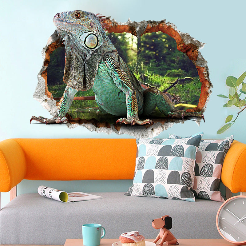 Miico 3D Creative PVC Wall Stickers Home Decor Mural Art Removable Lizard Decor Sticker