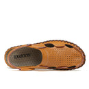 Leather Hollow Men Sandals Slippers Summer Casual Beach Light Weight Soft Breathable Durable