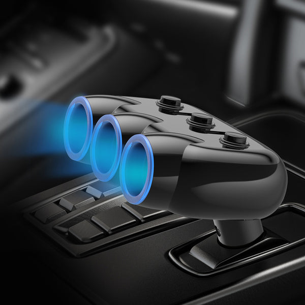 USLION 3in1 3.1A LED Digital Display Dual USB 3 Socket 12-24V Multi-Function Car Charger Splitter for Phone DVR Mp3 Car Refrigerator