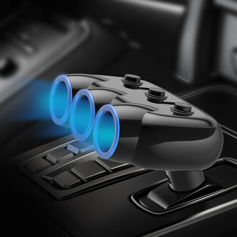 USLION 3in1 3.1A LED Digital Display Dual USB 3 Socket 12-24V Multi-Function Car Charger Splitter for Phone DVR Mp3 Car Refrigerator