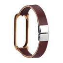 Bakeey Retro Butterfly Push Button Deployment Buckle PU Leather Watch Band Strap Replacement for Xiaomi Mi band 3 Xiaomi Mi band 4