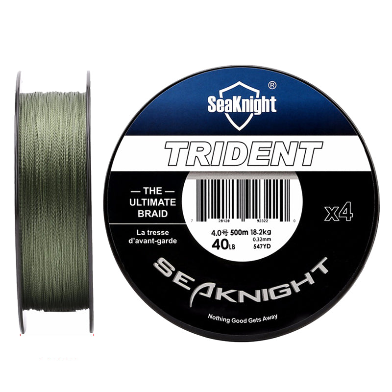 SeaKnigt TRIDENT 500M 15-60LB 4 Strands PE Braided Fishing Line Super Strong Fishing Rod Wire