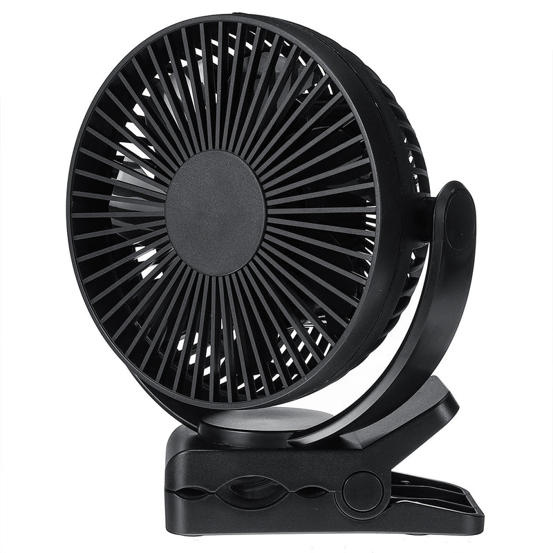 360 Portable 3 Speed USB Clip On Timing Desk Fan Pram Car 5000mAh Rechargeable