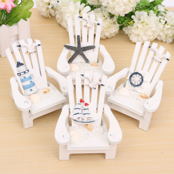Mediterranean Style Wooden Mini Chairs Desktop Ornaments Home Garden Decoration Furnishings