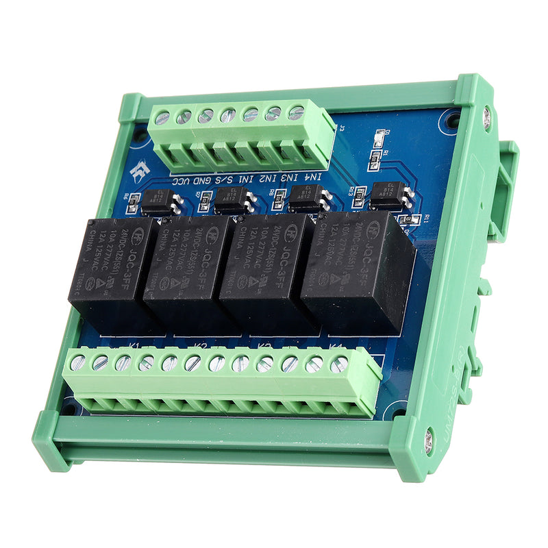 4CH Channel Optocoupler Isolation Relay Module 5V/12V/24V SCM PLC Signal Amplifier Board