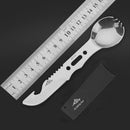 Multifunctional Camping Tableware Spoon Fork Cutter Portable Whistle Bottle Opener Picnic Tool