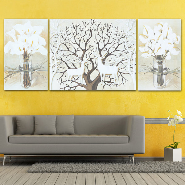 3PCS Deer Modern Canvas Print Paintings Wall Art Pictures Home Decoration Unframed