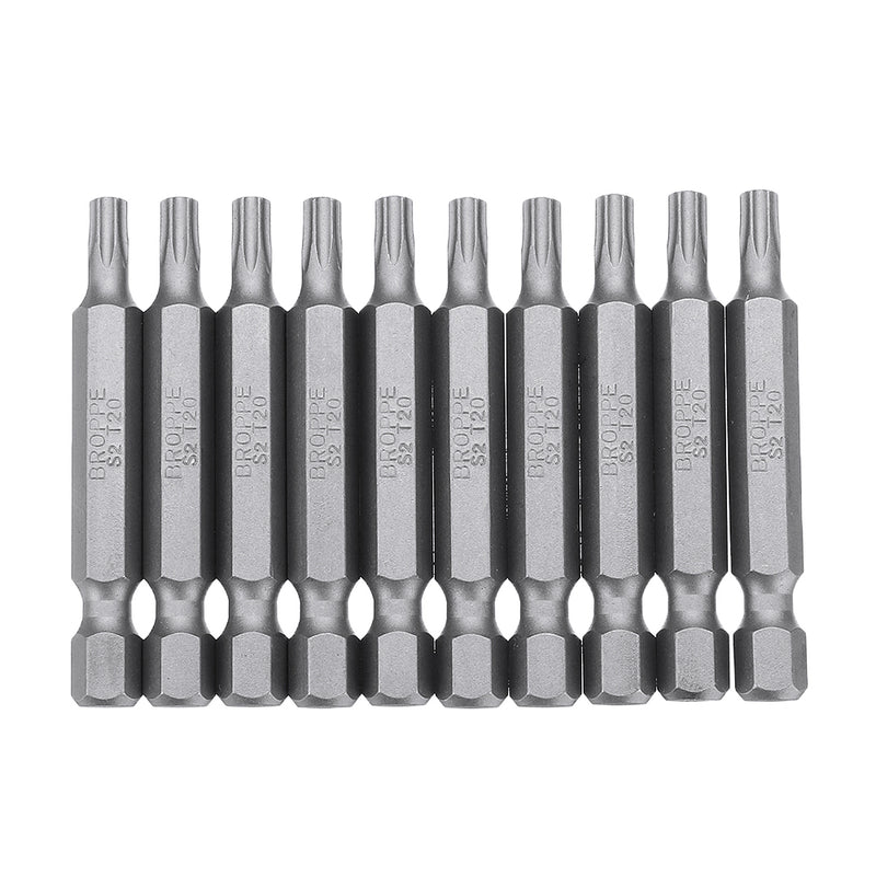 BROPPE 10Pcs Magnetic Torx Screwdriver Bits T5/T6/T7/T8/T9/T10/T15/T20/T25/T27/T30/T40 1/4 Inch Hex Shank Screwdriver Set for Bosch