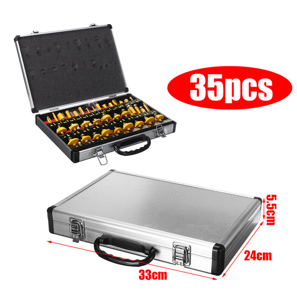 24/35/100pcs 1/4 Inch Shank Router Bit Set Trimming Engraving Machine Milling Cutter