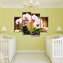 Miico Hand Painted Four Combination Decorative Paintings Four Flowers Wall Art For Home Decoration