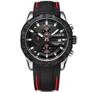 MEGIR 2055 Sport Watch Men Quartz Chronograph Black Male Wrist Watch