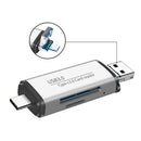 Type-C USB3.0 3-in-1 Card Reader SD/TF Card Reader High Speed 5Gbps Aluminum Alloy Card Reader