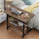 Multifunctional Movable Bedside Laptop Desk Wooden Brushed Oak Computer Table Study Table Computer Stand