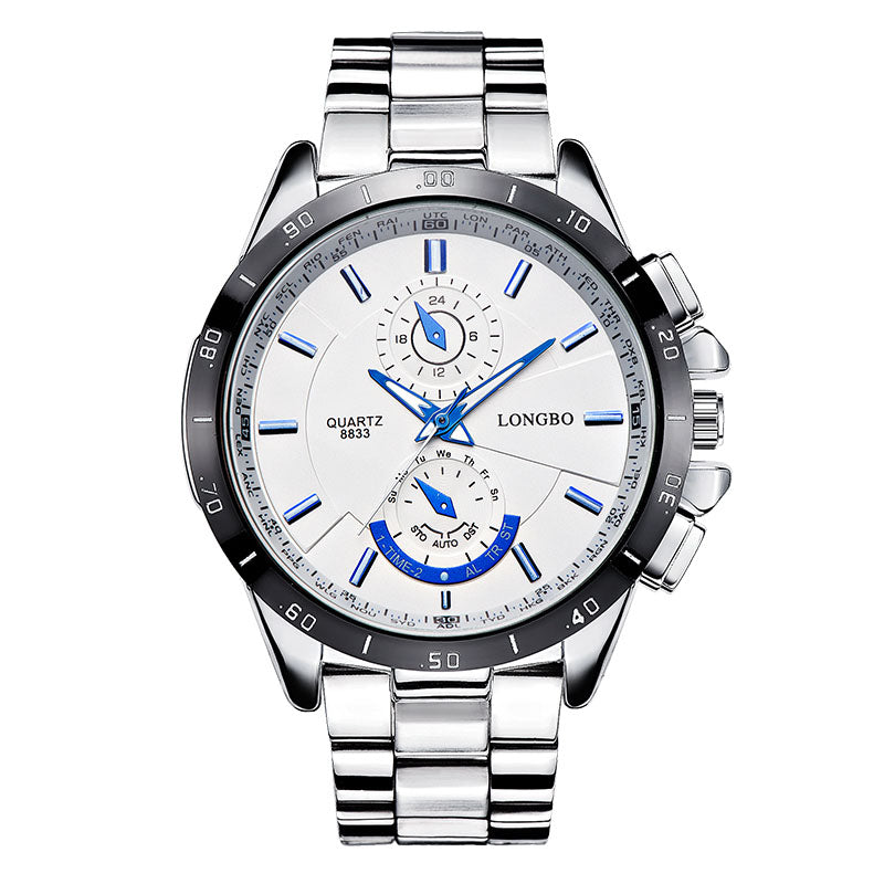 LONGBO 8833 Men Watch Luminous Stainless Steel Fashion Casual Quartz Wrist Watch