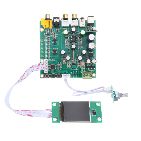 ES9038 Q2M Audio DAC DSD Decoder Board Support IIS DSD Coaxial Fiber Input 384KHz DOP with OLED D5-001
