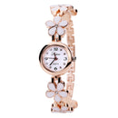 LVPAI XR694 Rose Gold Case Ladies Watch 3D Flower Quartz Bracelet Watch