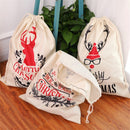 Large Christmas Hessian Santa Sack Stocking Bag Reindeer Gifts Bag Kitchen Storage Container