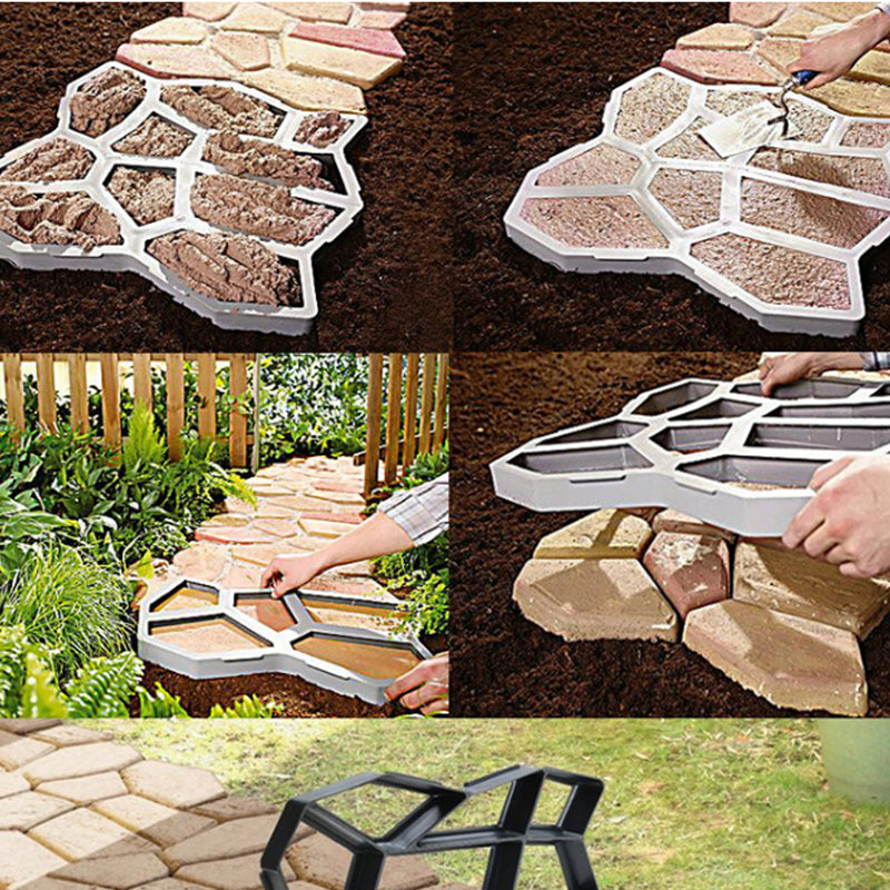 DIY Concrete Paving Pavement Mould Mold Gardens Balconies Villas Path Walk Maker Gement Brick Mold