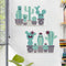 Miico FX82028 Cartoon Wall Sticker Cactus Printing Sticker Glass Door Wall Decoration Stickers DIY Sticker