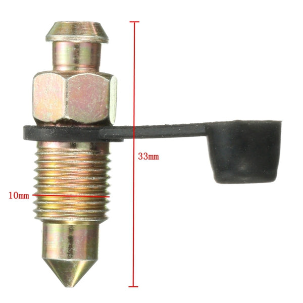M10 x 1.0mm Motorcycle Brake Braking Caliper Bleed Screw Nipple with Dust Cap