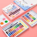 XIAOMI Ecosystem Deli 24/36 Colors Solid Watercolor Paint Set Metal Iron Box Hand Painted Watercolor Pigment Art Painting Tools Supplies 73876/73877