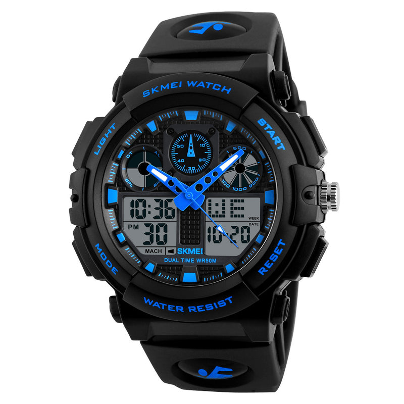 SKMEI 1207 Men Sport Chorongraph 50M Waterproof Luminous Dual Display Digital Watch