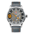 MINI FOCUS MF0154G Military Style Calendar Color Dial Men Wrist Watch Leather Strap Quartz Watch