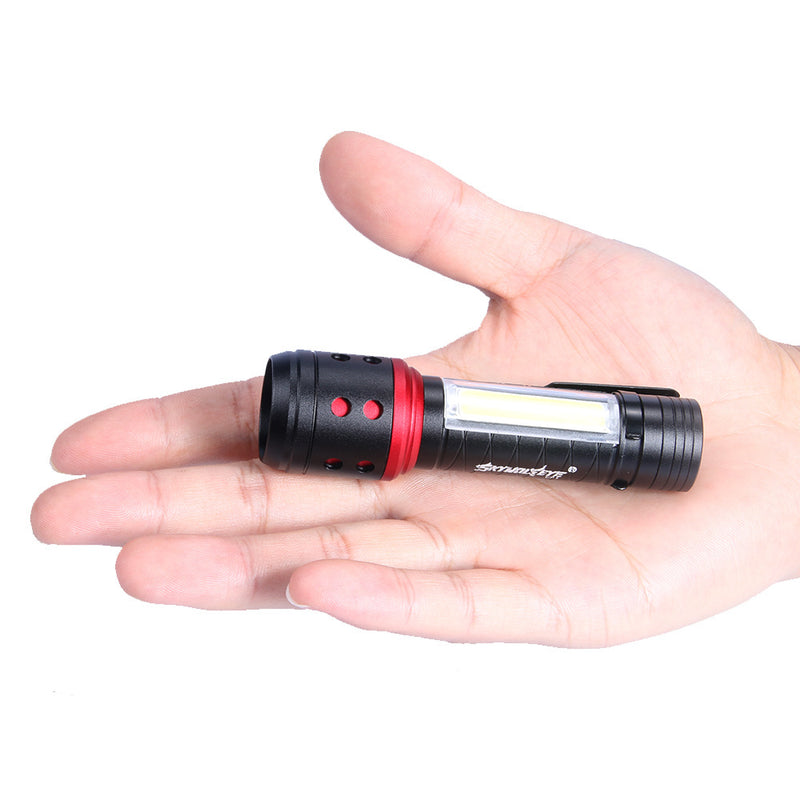 Skywolfeye E81 COB+XPE 4 Modes 300Lumens Zoomable Mini Portable LED Flashlight 14500/AA Battery Work Light