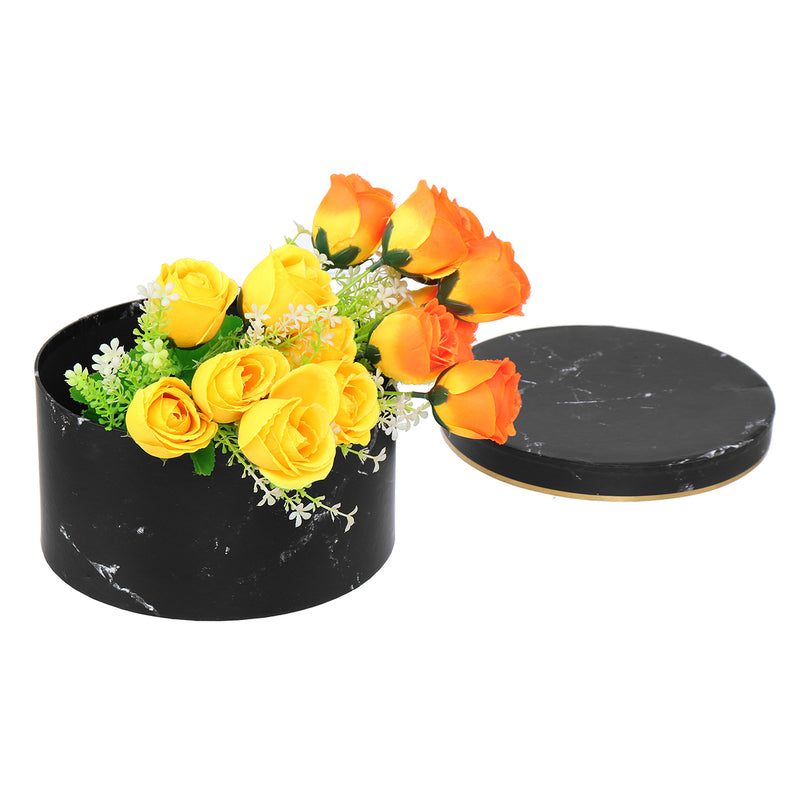3Pcs Florist Hat Boxes Mini Artificial Dried Flower Bouquet Plant Box Decorations Gift Round