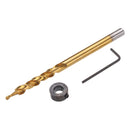 Drillpro 9.5mm Twist Step Drill Bit 3/8" Round/Hex Shank Drill for Woodworking Pocket Hole Jig