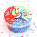 DIY Three Color Slime Lollipop Snowflake Mud Cotton Star Decompression Stress Reliever Toy 60ml
