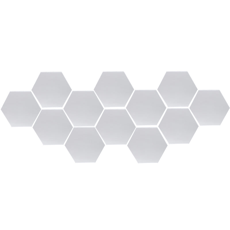 12Pcs 18.4cm Mirror Wall Sticker Hexagon Removable Acrylic 3D Mirror Self Adhesive DIY Decor