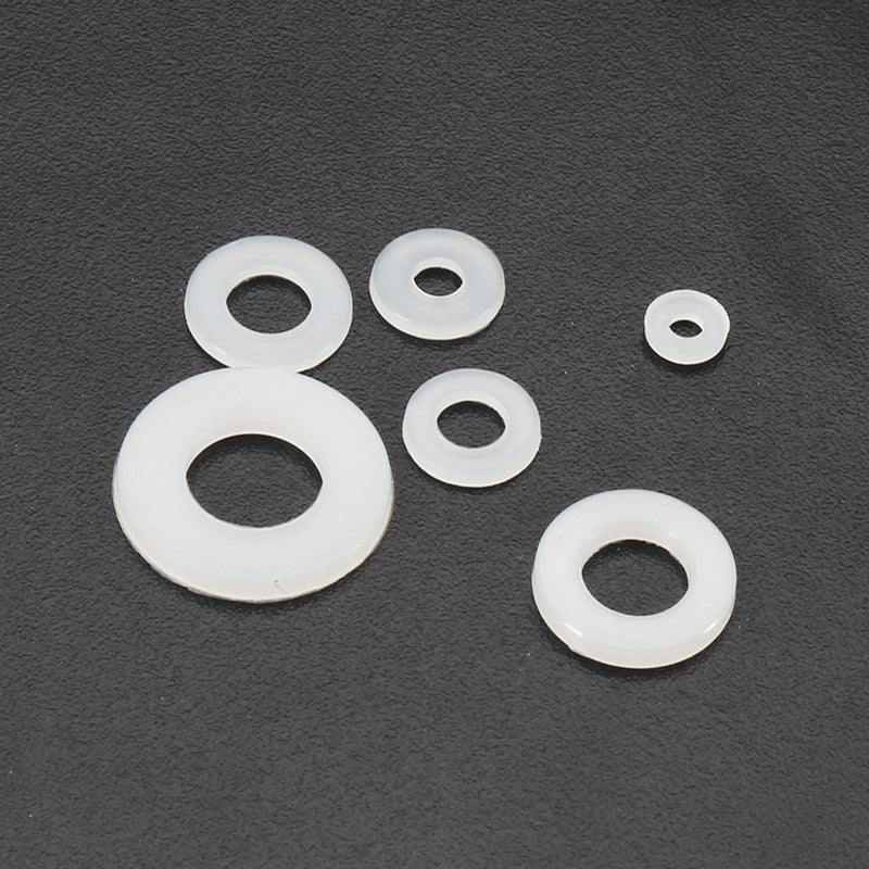 Suleve MXNW1 500pcs White Black Flat Nylon Washer Lock Washers Gasket Kit M2-M8