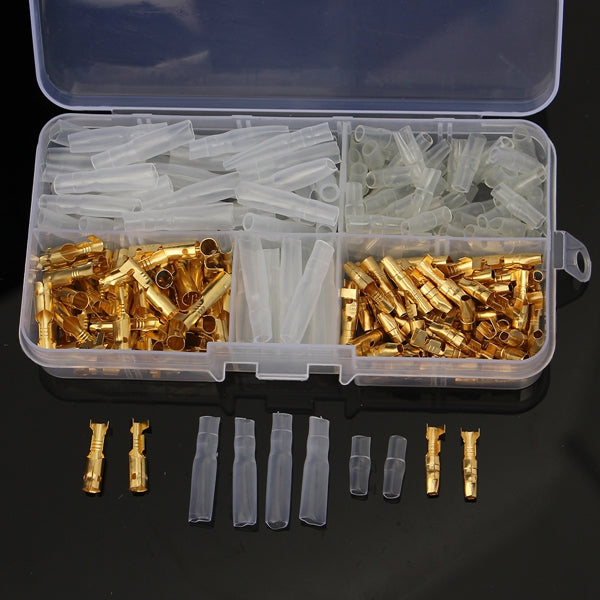 Excellway TC02 120Pcs Brass Bullet 3.5mm Terminal Male and Female Connector