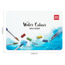 XIAOMI Ecosystem Deli 24/36 Colors Solid Watercolor Paint Set Metal Iron Box Hand Painted Watercolor Pigment Art Painting Tools Supplies 73876/73877