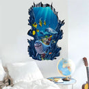 3D Seafloor Ocean Wall Stickers Home Decor Mural Art Removable Ocean World Decor Sticker