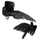 Realistic Looking Halloween Decorations Birds Black Feathered Detachable Crow