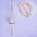 4 Legs Handmade Crude Cotton Flower Pot Decorations Hanging Basket Plant Hanger Rope with Iron Coils